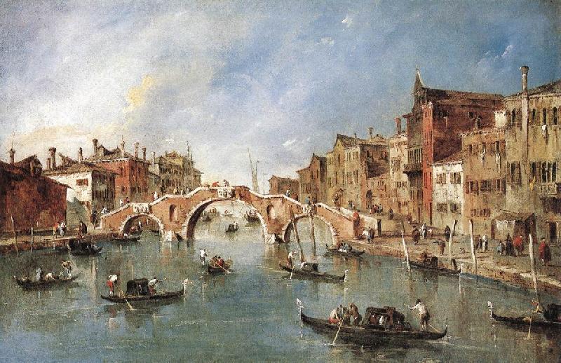 GUARDI, Francesco The Three-Arched Bridge at Cannaregio sdg